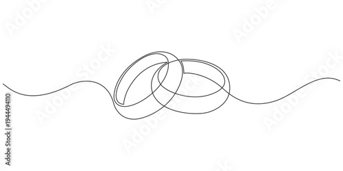 Wedding ring line art vector illustration