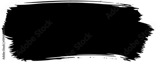 Bold black brush stroke on white background for design and art projects