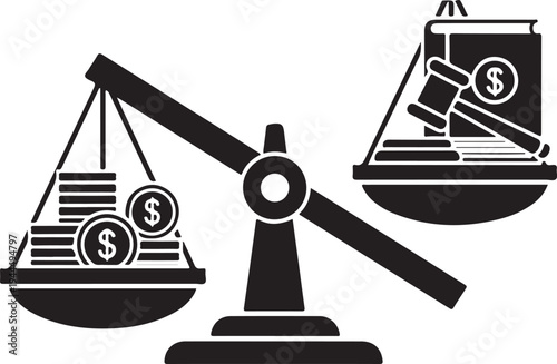 Financial Balance & Security Icons: Investment Growth, Wealth, and Business Deals