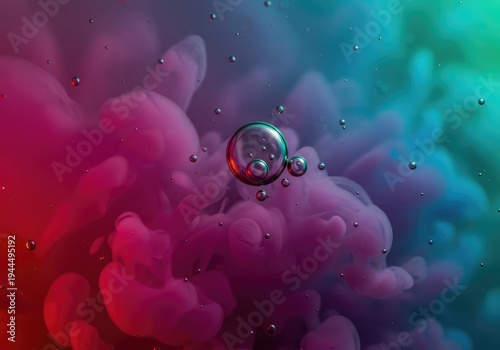 Abstract macro image capturing the dynamic seamless flow and movement of vibrant colors blending gently underwater, representing adaptation and change, change, flow, movement