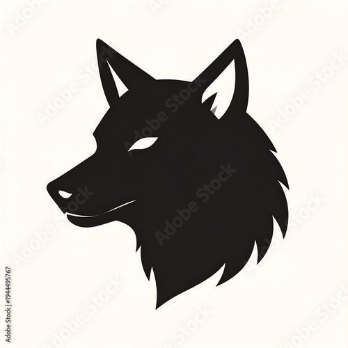 Silhouette of a Wolf Head - A Symbol of Wilderness and Instinct.