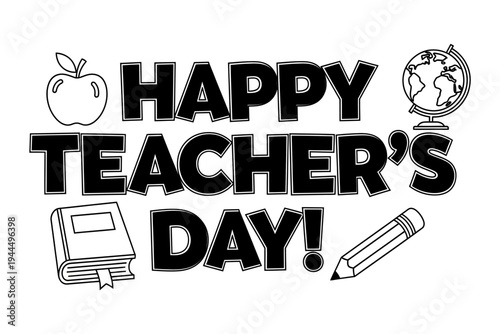 Happy Teacher's Day Celebration: A beautifully illustrated greeting celebrating Teacher's Day, filled with educational symbols and heartfelt wishes.