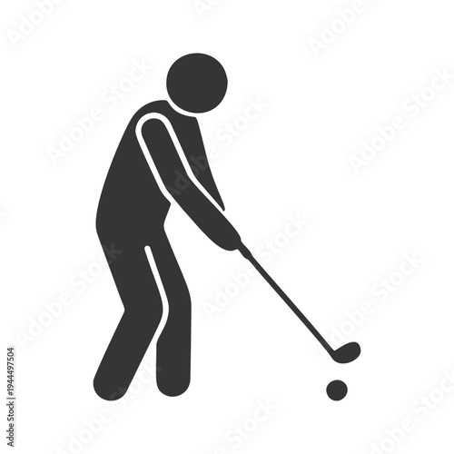 ゴルフクラブを持つ人物のシルエットアイコン