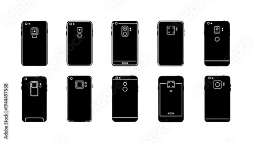 collection of various smartphone back views.
