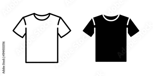 Two different t-shirt designs, one plain white and the other black with white stripes Vector