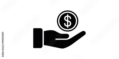 A hand holding a dollar sign symbolizing financial transactions or payments Vector