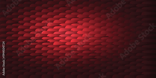 Abstract 3D background with red crimson capsule pattern and glowing center light