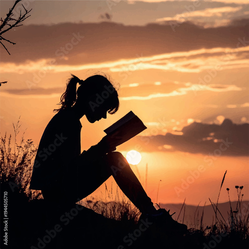 Silhouette of a young man with a laptop sitting on a summer beach at sunset as a woman photographer captures the view of the sea during a peaceful evening travel experience