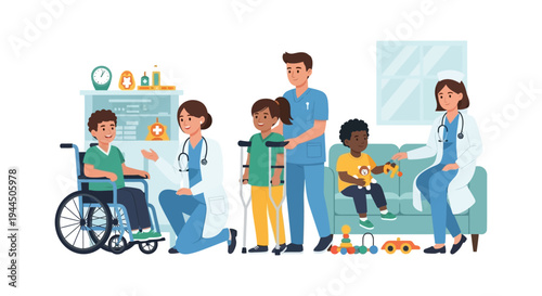 Pediatric Care for Diverse Children with Disabilities: Doctors & Nurses Providing Inclusive Medical Support & Therapy