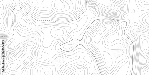Geography landscape Topo contour map on white background, Topographic contour lines.Modern design with White background with topographic wavy pattern design.Abstract bacground. Vector illustration.
