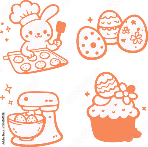 Cute Easter Baking Doodle Set