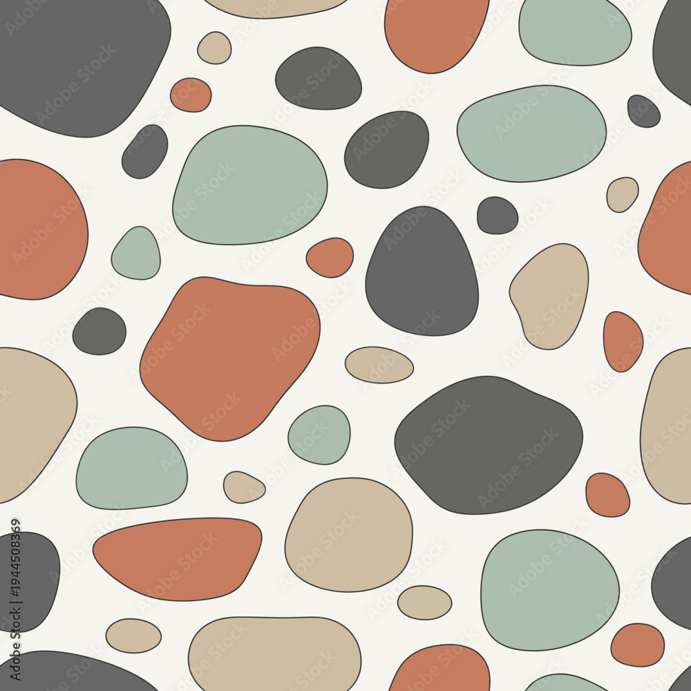 Fototapeta premium Abstract Pebble Pattern with Multicolor Stones