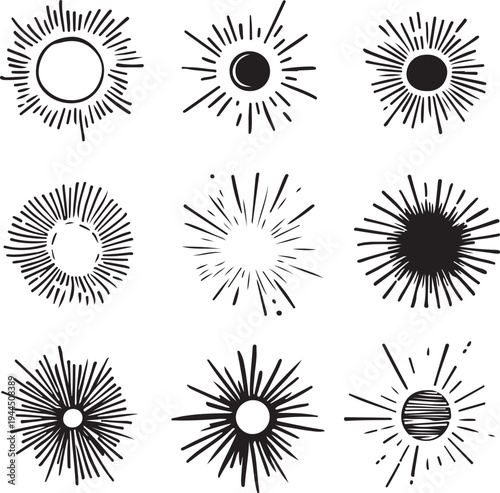 Hand Drawn Brush Stroke Set, Abstract Ink Scribbles and Doodle Lines Collection, Black Marker and Paint Strokes Isolated on White Background.