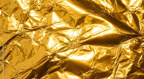 Wallpaper Mural Shiny Abstract Crinkled Gold Foil Texture with Luxurious Metallic Surface Torontodigital.ca