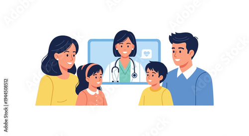 Family Telemedicine Consultation: Virtual Doctor Visit for Parents and Children's Health
