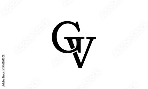 GV initial letter logo or GV monogram