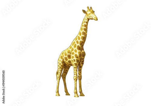Majestic giraffe standing tall isolated on transparent background high quality png cutout