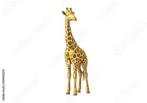Majestic giraffe standing tall isolated on transparent background high resolution png cutout