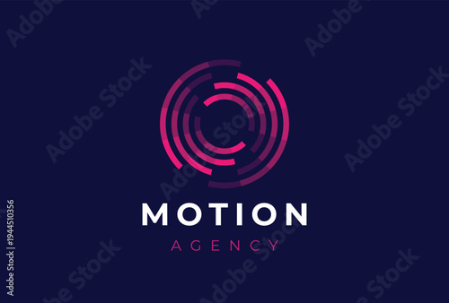 Abstract circle logo. Creative dynamic round logotype. Connection symbol.

