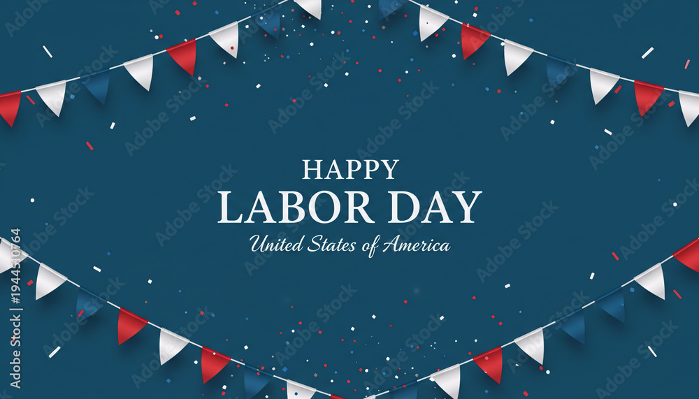 Fototapeta premium Labor Day, Happy Labor Day, Patriotic Background, USA Holiday, Blue Banner