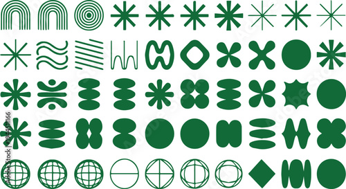 Geometric abstract shapes and patterns, minimalist design elements