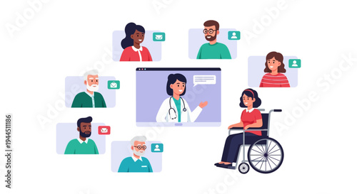 Virtual Doctor Consultation: Diverse Patients Connect Online for Telemedicine & Remote Healthcare Services