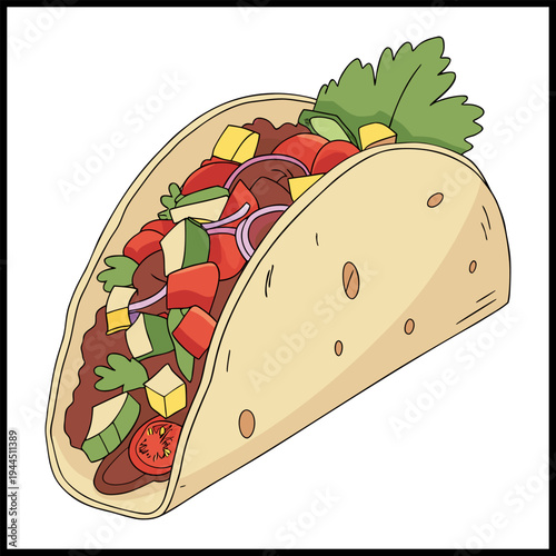 Vector illustration of a pizza.