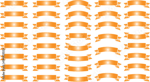 Collection of Orange Ribbons for Decoration and Design