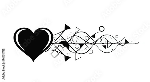 Heart Duo with Stars and Sparkles Vector Design