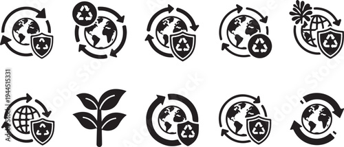 Eco Friendly Symbols and Icons for Sustainable Living Concepts
