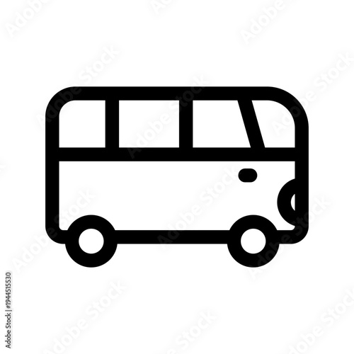 Bus illustration line icon from digital nomad icon set