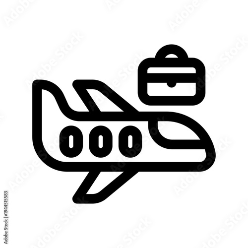 Plane illustration line icon from digital nomad icon set