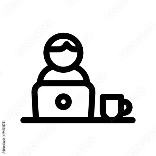 Freelance illustration line icon from digital nomad icon set