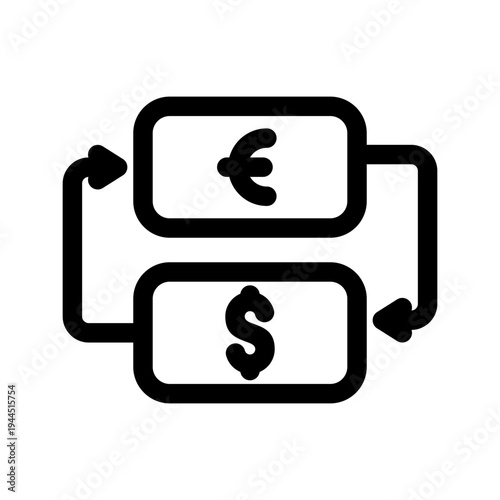 Money exchange illustration line icon from digital nomad icon set