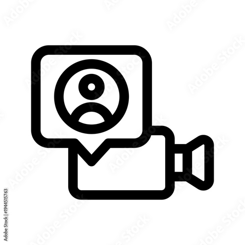 Video conference illustration line icon from digital nomad icon set