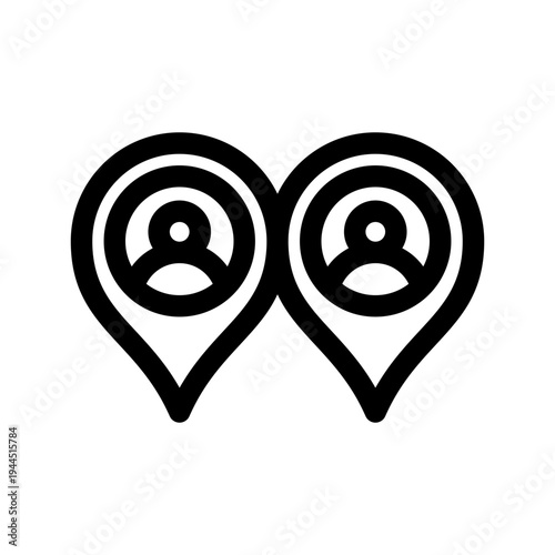 Community illustration line icon from digital nomad icon set