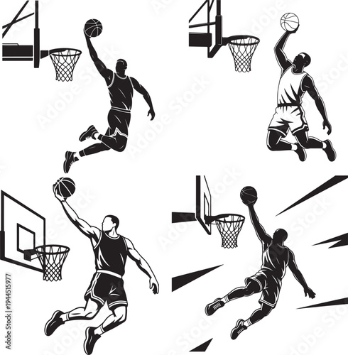 Basketball player dunking the ball Simple 