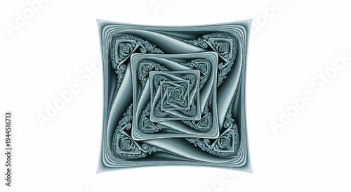 Intricate fractal pattern with repeating square shapes and swirling details