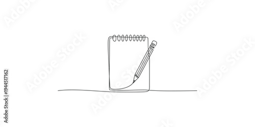 Spiral notepad and pencil on a surface notebook writing drawing stationery paper note list reminder