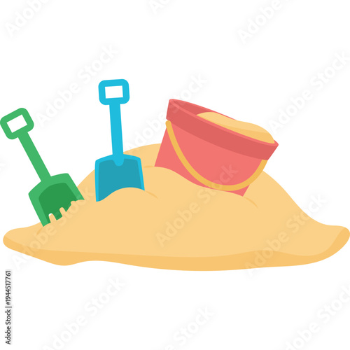 Bucket Filled with Sand Illustration