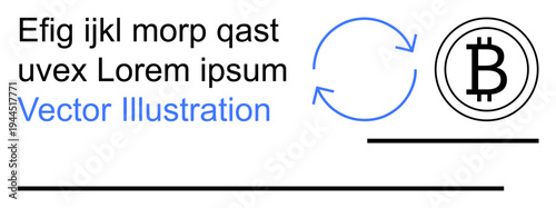 Blockchain technology, cryptocurrency exchange, fintech innovation, Bitcoin trading, decentralized systems, digital payments. Circular arrows with Bitcoin symbol. Blockchain technology