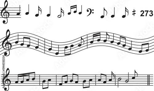 musical sheet music notes and symbols