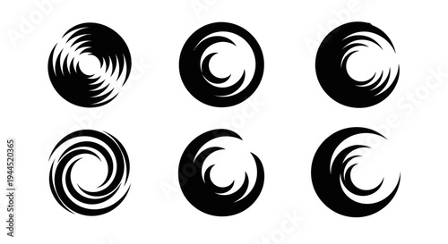 Swirling patterns in circular geometric designs with varying complexity