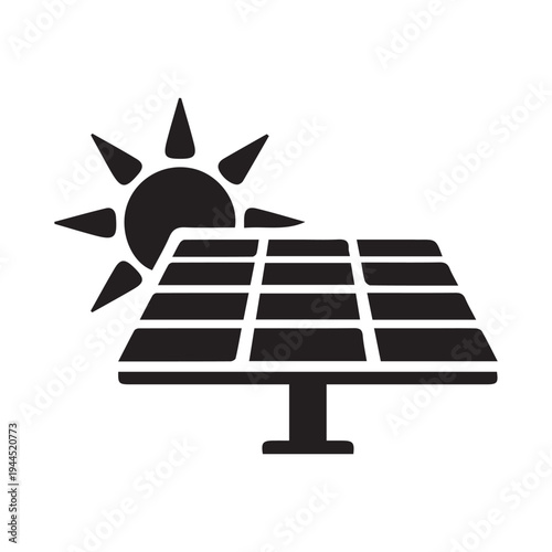 solar panel icon set. eco friendly, sustainable, renewable and alternative energy symbols