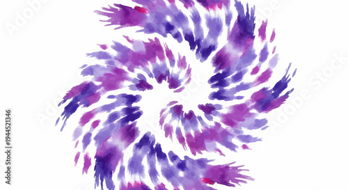 Swirling watercolor pattern in purple and violet hues on a white background
