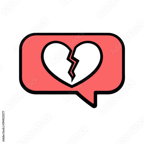  Broken Heart Speech Bubble Icon