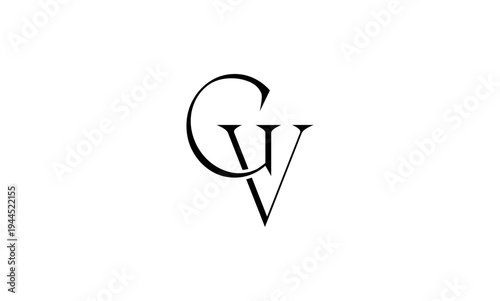 GV initial letter logo or GV monogram