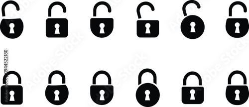 Locks icons set. Locked and unlocked lock. Collection icon of close and open lock. Lock and unlock simbol. Lock web icon set - stock vector. isolated on transparent background