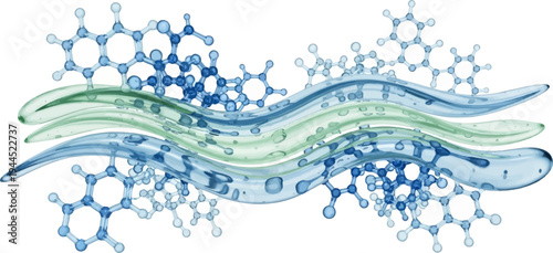 Abstract molecular structures interacting with fluidic elements