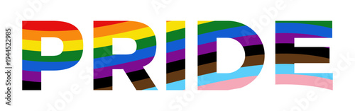 Pride typography, LGBT rainbow flag vector text banner